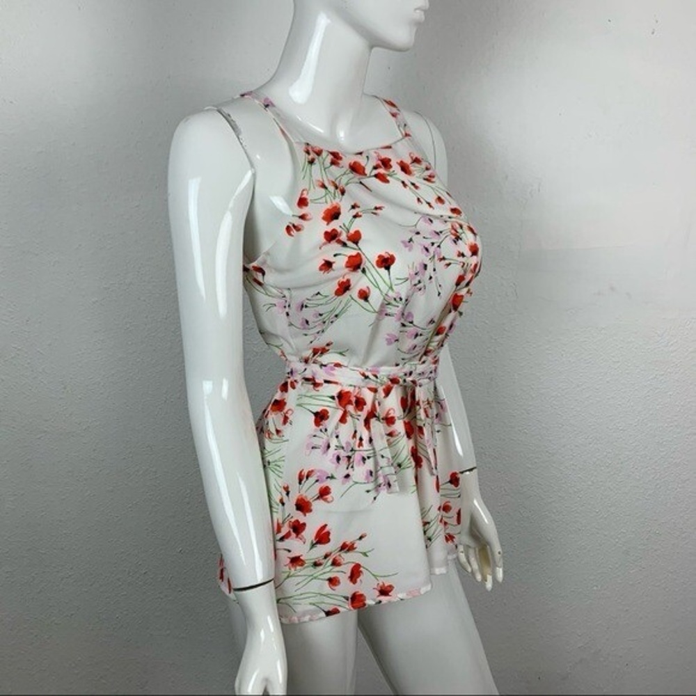 Banana Republic Floral Blouse - Red and Pink